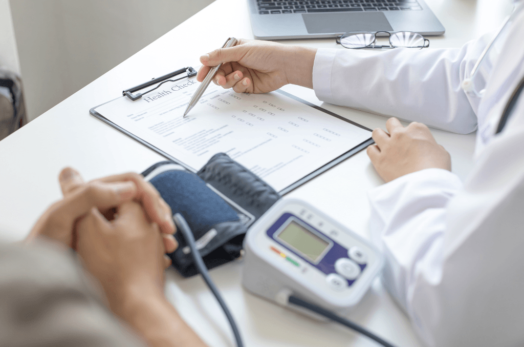Photo of doctor reviewing a chart