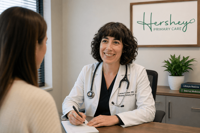 Photo of Dr. Doliner talking to a patient