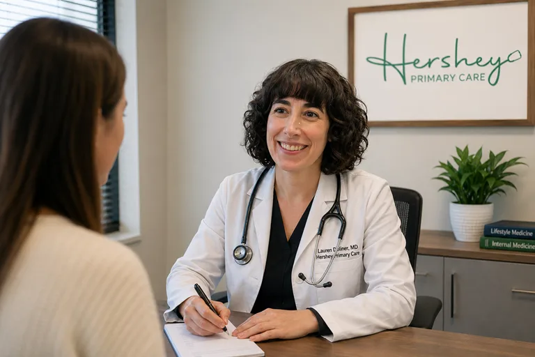 Photo of Dr. Doliner talking to a patient